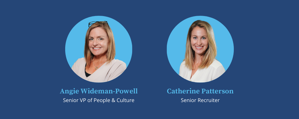 Pay Transparency Webinar Mockup with Angie Wideman-Powell and Catherine Patterson as speakers