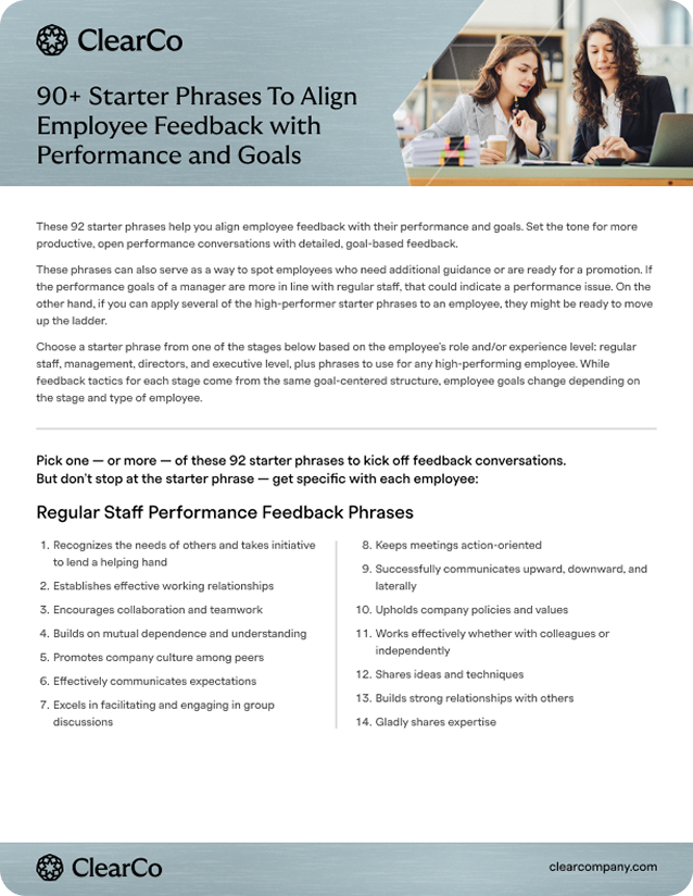 image-90+ Starter Phrases To Align Employee Feedback with Performance and Goals